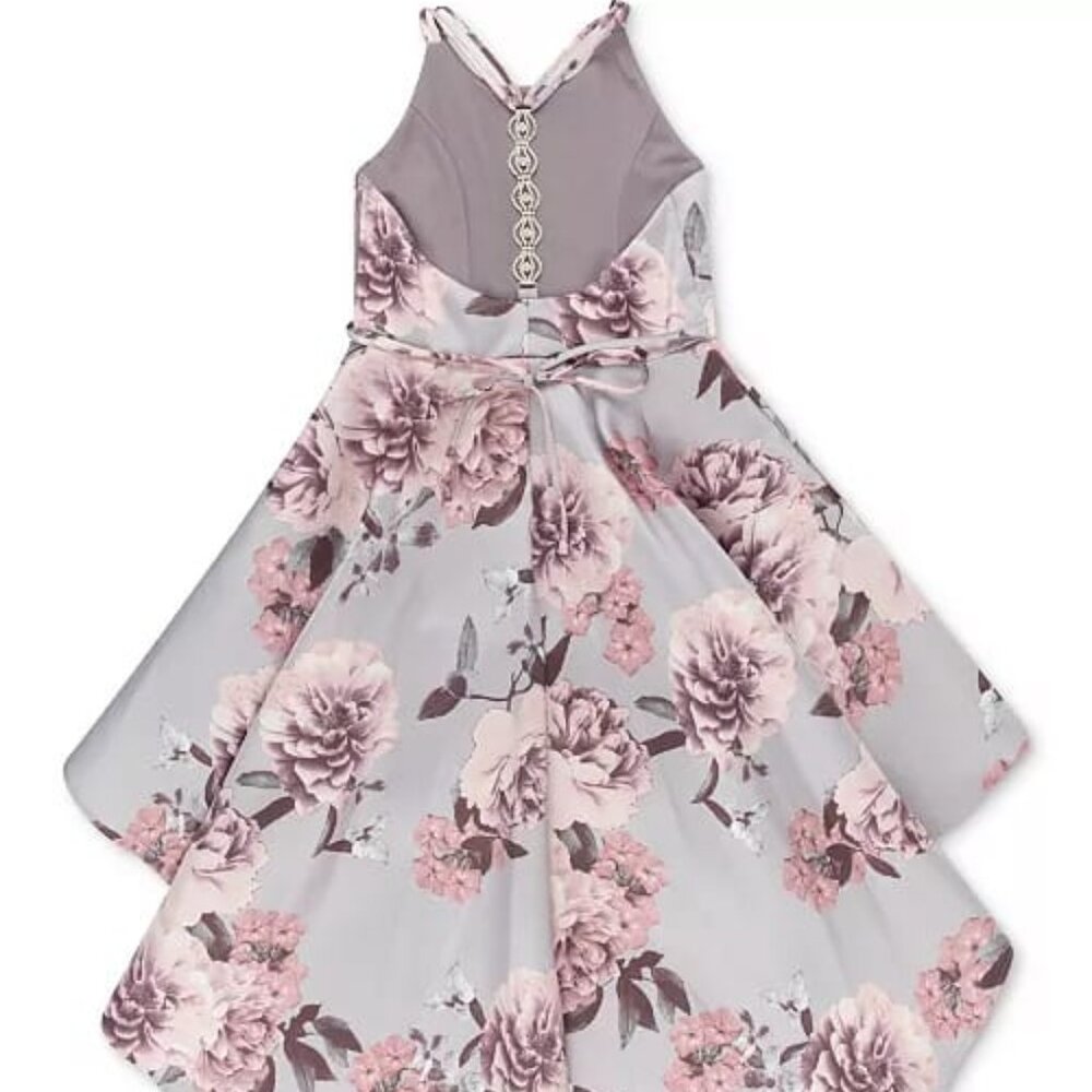 Speechless Sleeveless Woven Floral Mikado High-Low Dress